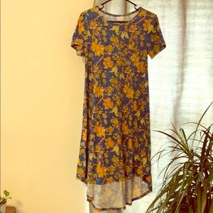 Comfy Lularoe dress. Blue with orange flowers.